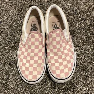 Pink Checkered Vans Size 7.5